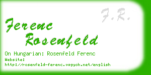 ferenc rosenfeld business card